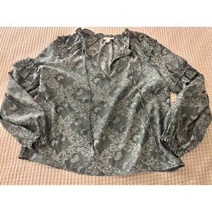 Current Air Floral Ruffle Blouse